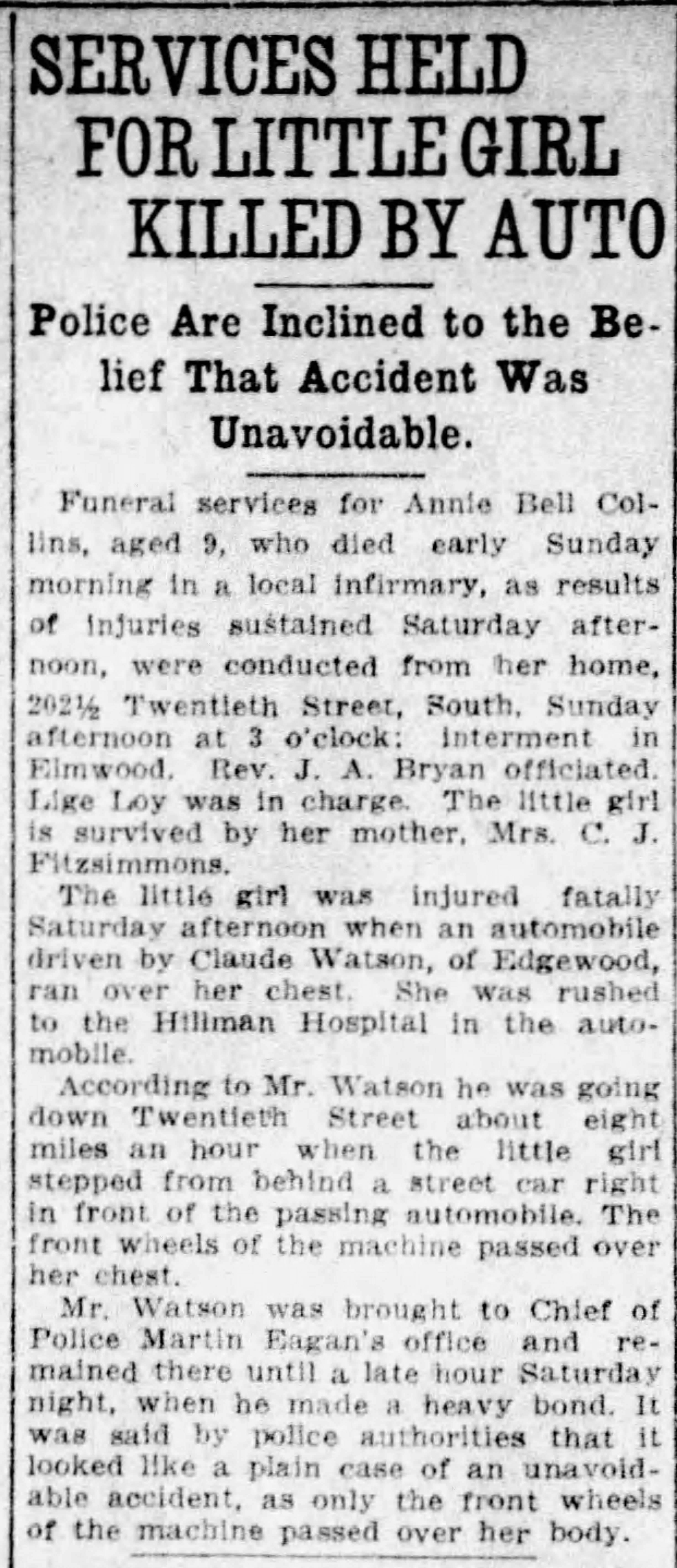 Annie Bell Collins obituary